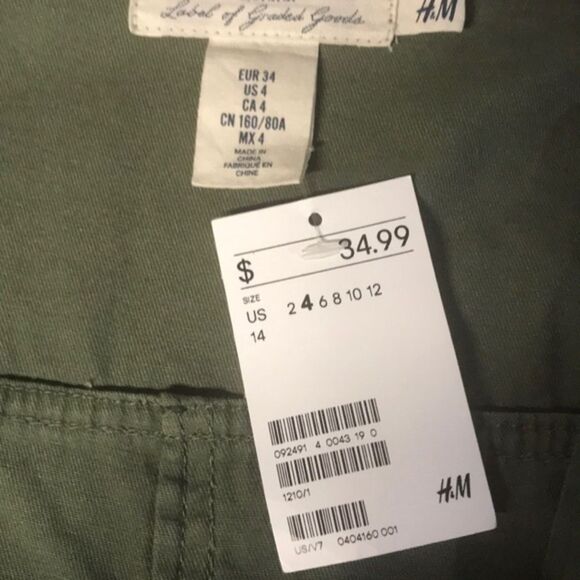 H&M Utility Military Green Safari Jacket - Picture 7 of 12